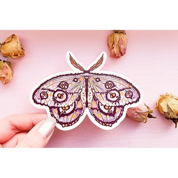 3 for $15 - NEW Fantasy Moth Sticker - Clear Vinyl - Picture 3 of 6